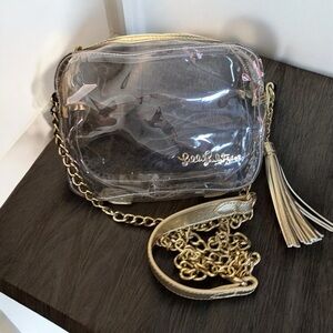 Lilly Pulitzer Clear with Gold accents, Crossbody Purse